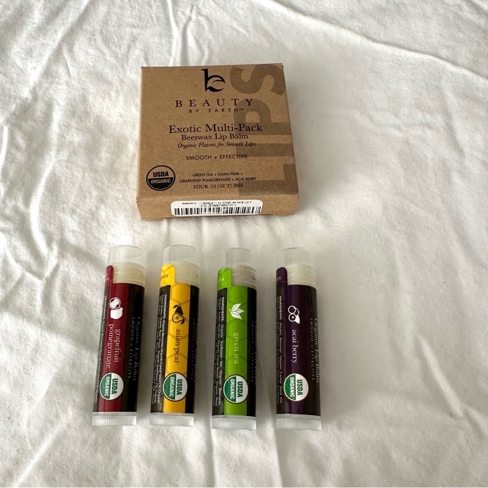 Beauty  by earth Organic Superfruit Lip balms (New)